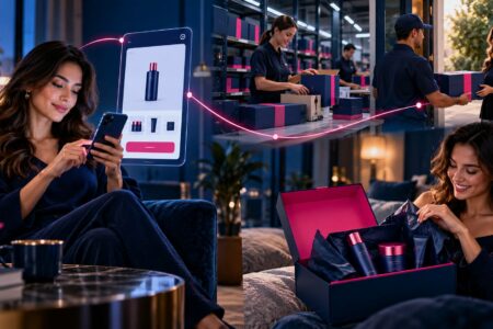 Jornada de compra direct to consumer: pedido pelo celular, logística de entrega e recebimento pelo consumidor final